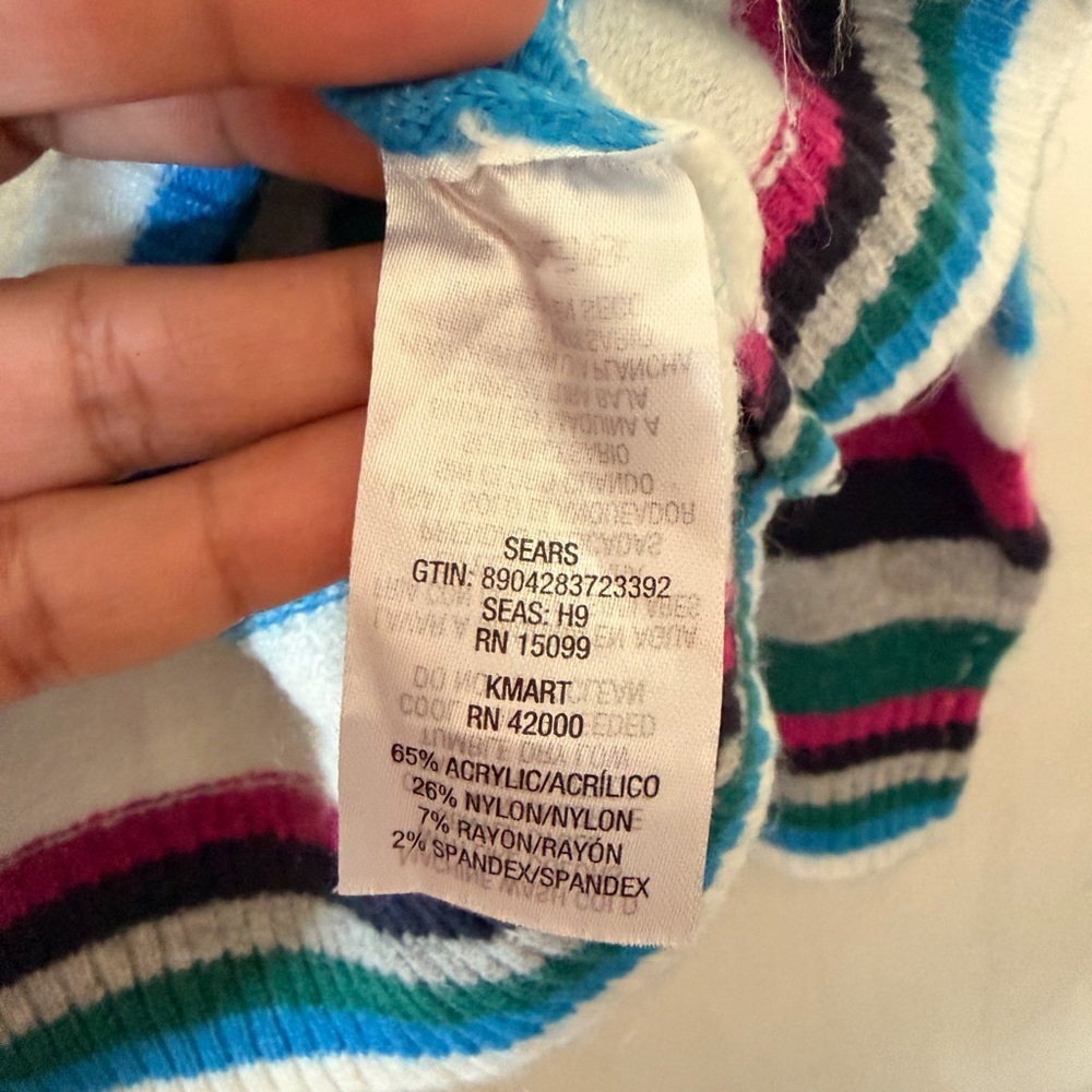 Laura Scott Striped Knit Sweater XL Colorful Crewneck - Picture 5 of 7